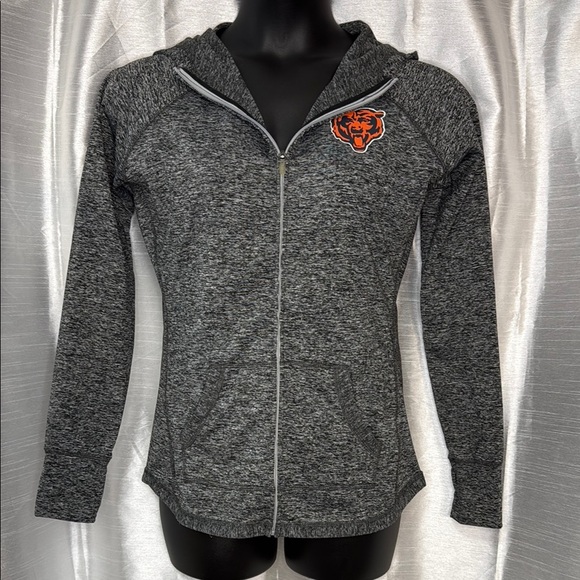 NFL Chicago Bears Mascot Logo Full Zip Long Sleeve Women’s M Stretch Hoodie - Picture 1 of 9
